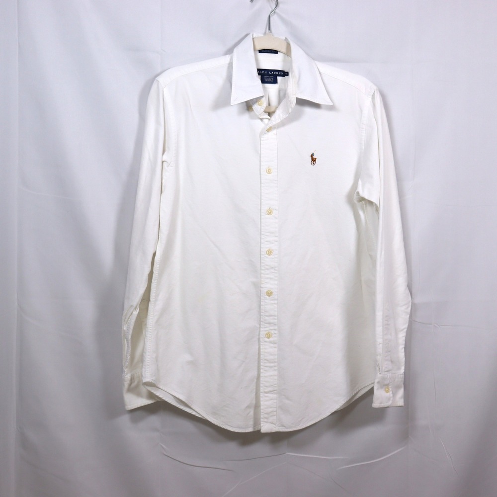 Ralph Lauren Button Up Shirt 8 White Womens Old Money Preppy Classic